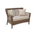 thumbnail image 1 of W Unlimited SW1716S Concept Moderne Faux Mer Herbe Résine Rotin Patio Causeuse Chaise&44; Brun Foncé, 1 of 1