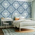 thumbnail image 2 of Peel and Stick Wallpaper Contact Paper floral damask repeat file boho floral flower damask Self Adhesive and Removable 24in x 118in, 2 of 8