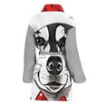 thumbnail image 2 of Santa Siberian Husky Women Bathrobe One Size Univeral Fits, Dog Pet Lover Fashion Lightweight Plush Fleece Long Robe For Women, 2 of 3