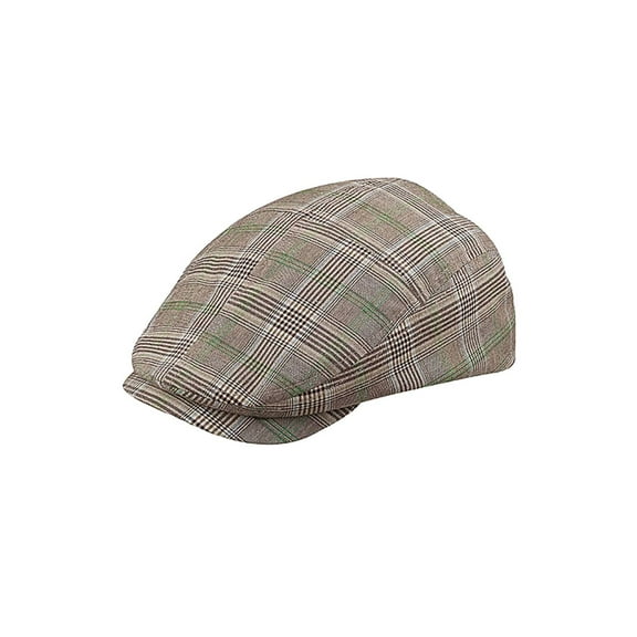 Fashion Plaid Ivy Cap - Brown, Medium