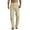 Khaki, variant on Male Casual Solid Full Length Straight Pant Drawstring Pocket Trousers - Polyester, Comfortable/Stretchy, Summer Wear, Fits True to Size