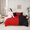 Black Red, variant on Homewish Romantic Valentine Twin Bedding Sets 7-Piece for Couple, Black Pink Splicing Bedding Comforter Set, Modern Simple Theme Reversible Sheet Sets, Microfiber Bedroom Decor