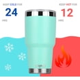 thumbnail image 3 of DRINCO 30 oz Stainless Steel Tumbler Double Walled Vacuum Insulated Mug With Spill Proof Lid, 2 Straws, For Hot & Cold Drinks, Teal, 3 of 5