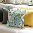 thumbnail image 4 of 2 Pack Oudtdoor Throw Pillow Covers 18x18, Summer Decorative Square Pillow Covers for Home Sofa Couch Bedroom Garden Balcony Hallway Decor (Teal Daisy, 18x18), 4 of 6