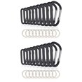 thumbnail image 1 of 20PCS 3 Inch/8CM Carabiner Clips, D-Ring Caribeaner with Keyring for Home RV Camping Fishing Hiking Traveling Backpack, 1 of 5