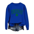 thumbnail image 4 of New & Trending!FUNUONY St Patricks Day Shirt Women's Casual Autumn Hoodless Fashion Printed Sweatshirt Blue XXL, 4 of 4