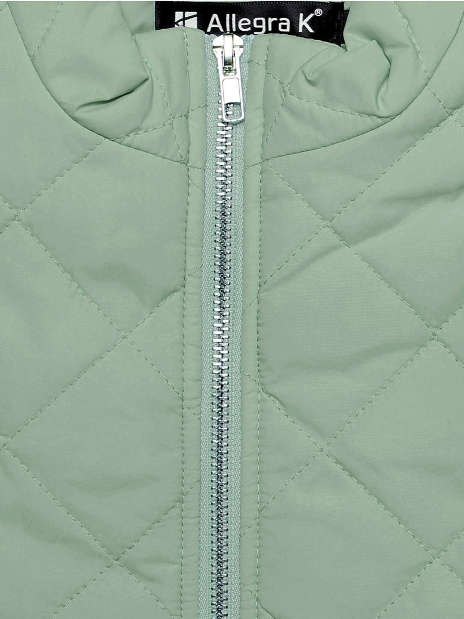 DARING DIVA Women's Zip Stand Collar Quilted Padded Vest M Dusty Green