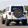 thumbnail image 3 of Foruidea Colorful Dog Cat Paw Print Spare Tire Cover Dust-Proof Wheel Tire Cover Fit Trailer, RV, SUV and Many Vehicle, 3 of 10