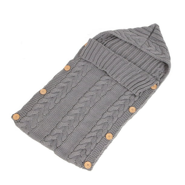 Saco de dormir de lana de punto para bebé de otoño e invierno, saco de dormir con botones, manta para fotografía, carrito de dormir, saco de dormir para fotografía de pañales