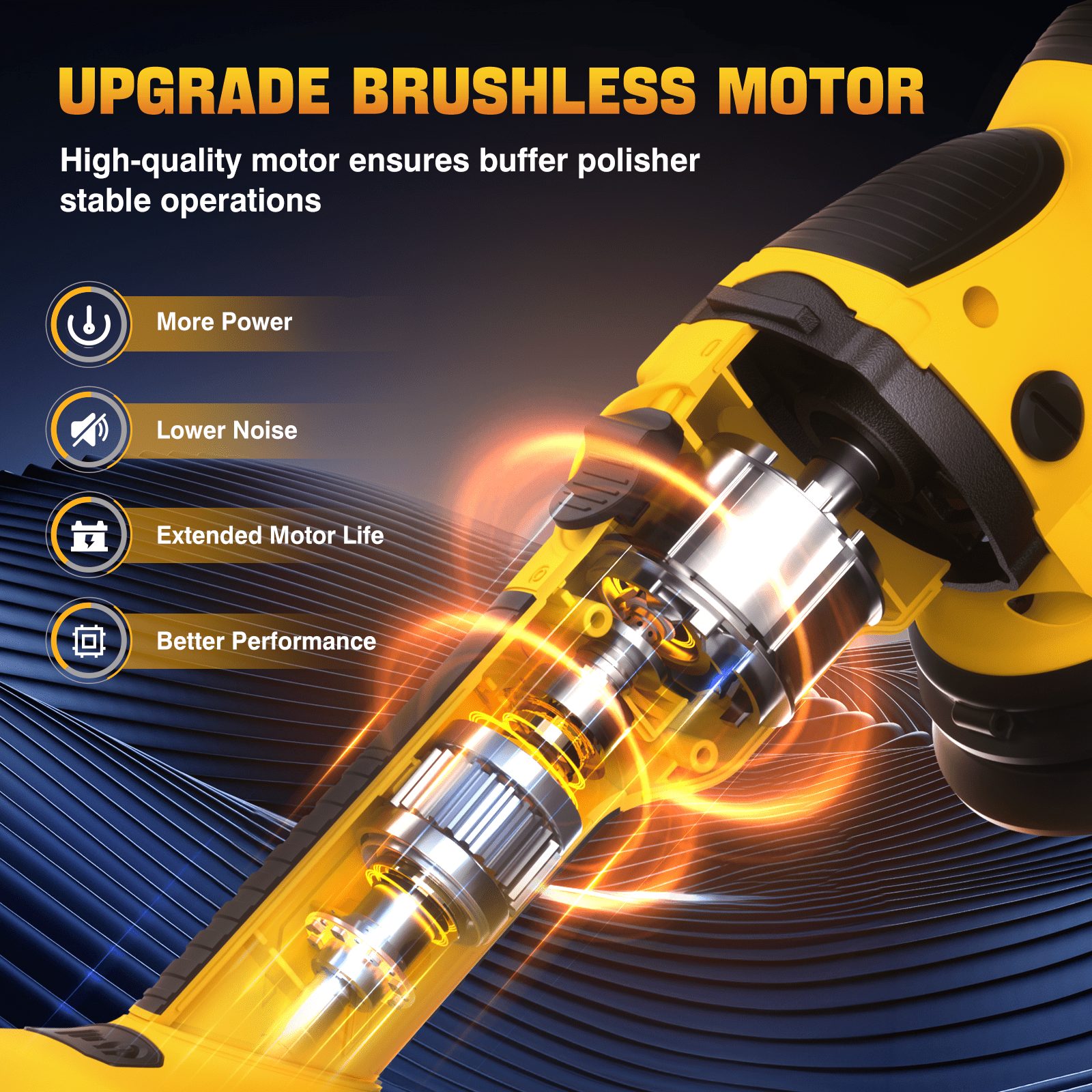 Cordless Buffer Polisher Kit for DEWALT 20V Battery (Battery Not Included), 6-Inch Orbital Car Polisher for Detailing, Variable Speed 1800-5500 RPM, 17-Piece Accessory Set for Polishing & Waxing