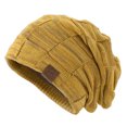 thumbnail image 2 of Naierhg Beanie Women Hat Solid Color Stretch Dome No Brim Windproof Autumn Winter Thickened Plush Lining Hat StreetwearYellow, 2 of 8