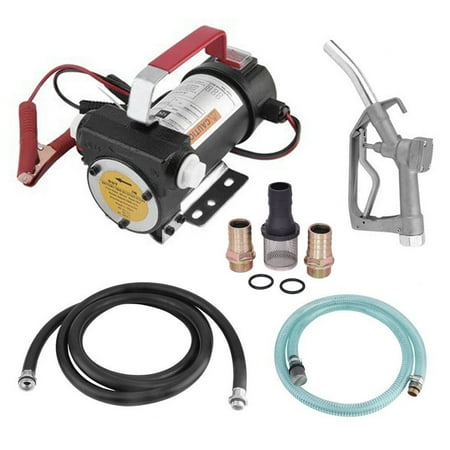 Zimtown 12V Electric Diesel Oil And Fuel Transfer Extractor Pump Kit with Nozzle & Hose, 10GPM High Flow Rate with Pump Gun for Transfer Bio-diesel and