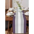 thumbnail image 4 of Boanket Purple Grey Stripe Table Runner - 72 Inch Long, Kitchen Dining Table Runner Dresser Scarves, Modern Art Horizontal Striped Farmhouse Decor for Coffee Tables Wedding Party Banquet, 4 of 8
