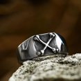 thumbnail image 2 of Stainless Steel Bone Design Mens Ring Titanium Steel Geometric Band Jewelry Unisex Modern Ring Accessory Style, 2 of 5