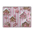 thumbnail image 5 of Yayeee Area Rugs for Living Room 6.7'x4.8' Non Slip Washable Bedroom Floor Carpet, Pink Gingerbread Houses, 5 of 5