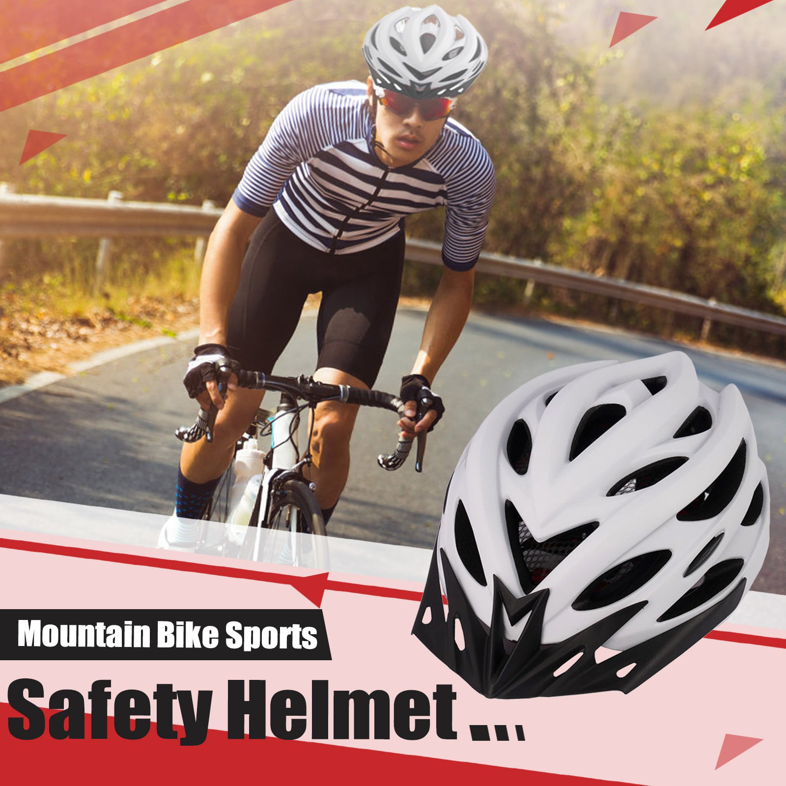 KAIHSD Unisex Bicycle Helmet MTB Road Cycling Mountain Sports Safety Helmet Ventilation Sports Safety Helmet Lightweight Bicycle Cycling for Adult Adjustable Size Bicycle Helmet 