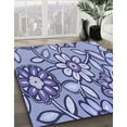 thumbnail image 3 of Ahgly Company Machine Washable Indoor Square Transitional Deep Periwinkle Purple Area Rugs, 3' Square, 3 of 7
