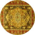 thumbnail image 1 of Ahgly Company Indoor Round Medallion Yellow Traditional Area Rugs, 8' Round, 1 of 4