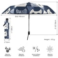 thumbnail image 3 of FORMRS Travel Umbrella Folding Auto Open Close Windproof Rain UV Protection, Blue Cats and Hearts, 3 of 8