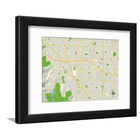 Political Map of Cupertino, CA Framed Print Wall