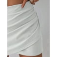 thumbnail image 6 of Skirt for Women High Waisted Skirt Ruched Wrap Short Skirt White XL, 6 of 7