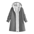 thumbnail image 3 of Women's Windproof Ski Jacket Warm Winter Snow Hooded Coat,Fleece Lined Open Front Button,Oversized Loose Solid Outerwear with Side Pockets, 3 of 6