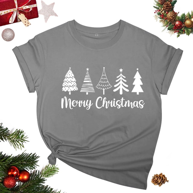 Puntoco Blusa de manga corta con estampado de moda para mujer, divertida camiseta de cuello redondo