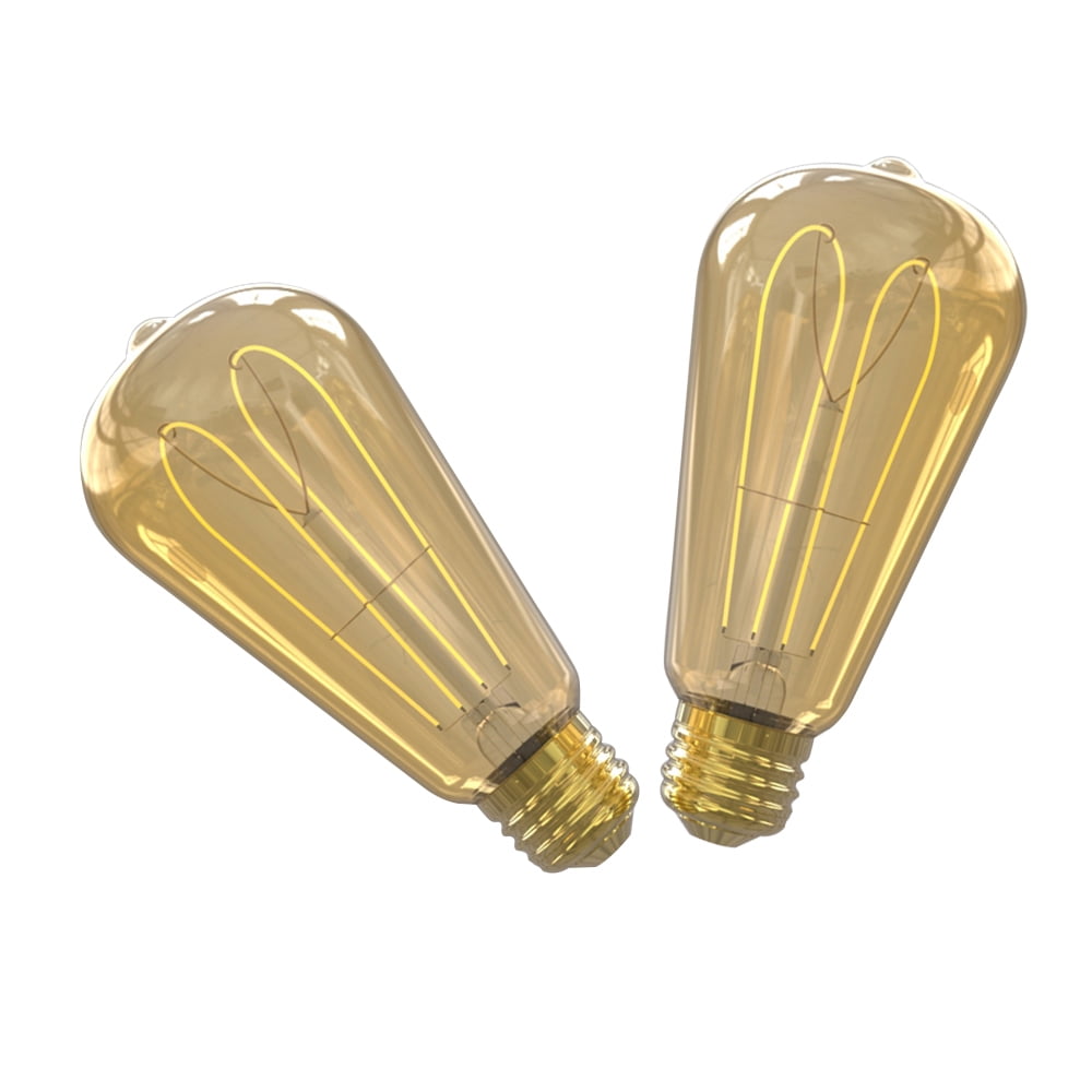 Great Value Vintage Light Bulb Amber Light E26 40W Equivalent ST19 4PK