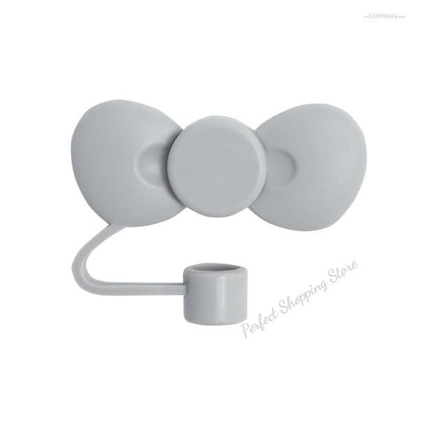 Preciosas tapas con forma de lazo para pajitas de vaso Stanley de 30 y 40 oz, reutilizables, bonitas tapas de silicona para pajitas
