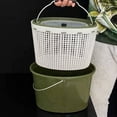 thumbnail image 4 of 2-in-1 Fishing Bucket Double-Deck Fish Box Detachable Fish Strainer Colander Fishing Bait Storage Container Double Handle Fishing Draining Basket Green, 4 of 7