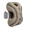 thumbnail image 2 of Almohada de viaje inflable, cómoda y ergonómica para el cuello y la cabeza en el avión. Gris con bolso, 2 of 9