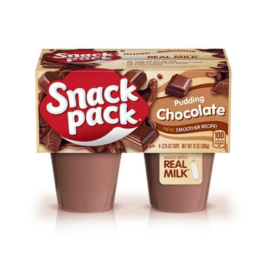 Snack Pack Chocolate Pudding, 3.25 oz Pudding Cups, 4 Count