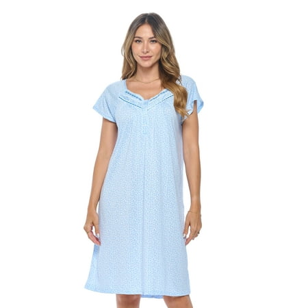 

Casual Nights Women s Fancy Lace Floral Short Sleeve Nightgown