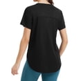 thumbnail image 2 of BALEAF Women's Short Sleeve Workout Tops Athletic Running Shirts Quick Dry T-Shirts Loose Fit Gym Yoga Tee UPF 50+ Black XL, 2 of 7