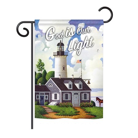 Ornament Collection - God is Our Light Inspirational - Everyday Faith & Religious Impressions Decorative Vertical Garden Flag 13" x 18.5" Printed In USA