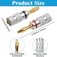thumbnail image 2 of Nakamichi Excel Series Conector tipo banana chapado en oro de 24 quilates, calibre 12 AWG - 18 AWG, tamaño 4 mm, para altavoces, amplificador, receptor AV Hi-Fi, estéreo, cine en casa, cable de, 2 of 7