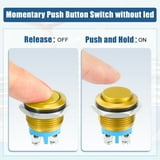 Unique Bargains 16mm Push Button Starter Switch Metal Round Start ...