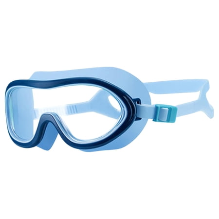 Diving Eyewear Large Frame Anti Fog Eyewear Clear View Swim Glasses for Kids Dark Blue