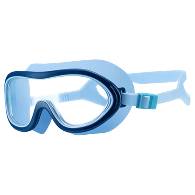 Gafas de natación para niños, gafas de natación portátiles de silicona, gafas de buceo grandes Azul oscuro