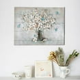 thumbnail image 6 of Rustic Flower Wall Art Farmhouse Bathroom Decor White Blossom Floral Canvas Painting Prints Bathroom Pictures for Wall Modern Artwork Home Decoration for Bathroom Bedroom Office 16"x12", 6 of 6