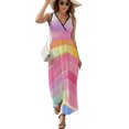 thumbnail image 1 of Watercolor Stripes Vestido Sin Mangas Para Mujer, Traje De, Ropa De Cumpleaños, Verano, 1 of 5