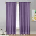 thumbnail image 6 of chaungfeng Modern Sheer Rod Pocket Window Curtains, Solid-Color Semi-Sheer Curtains for Living Room, 52 in x 84 in, Purple, 6 of 6