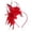 Red, variant on HEWUQI Flower Feather Fascinator Headband for Women Ladies Wedding Derby Church Hair Accessory Elegant for Bride Beige
