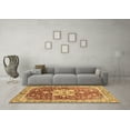 thumbnail image 3 of Ahgly Company Indoor Round Abstract Brown Modern Area Rugs, 5' Round, 3 of 4