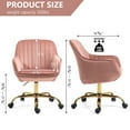 thumbnail image 4 of 360° Swivel Desk Chair,Upholstered Boucle Home Office Task Chair With High Back,Armrest and Golden Base,Height Adjustable Computer Chair Vanity Chair for Living Room,Pink, 4 of 6