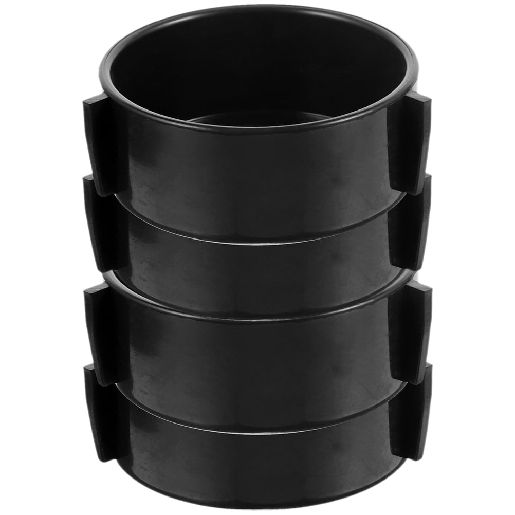 ELAYARD 4-Pack Black Ceramic Reptile Water and Food Bowls Pet Dishes for Lizards, Snakes, and Small Animals