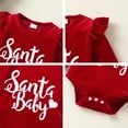 thumbnail image 6 of Younger Tree Newborn Baby Girl Christmas Outfits Toddler Red Santa Long Sleeve Romper Pants Hat Clothes Set for 0-3 Months, 6 of 7