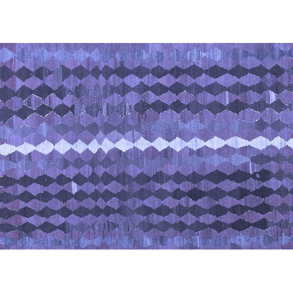 Ahgly Company Machine Washable Indoor Rectangle Oriental Blue Traditional Area Rugs, 5' x 7'