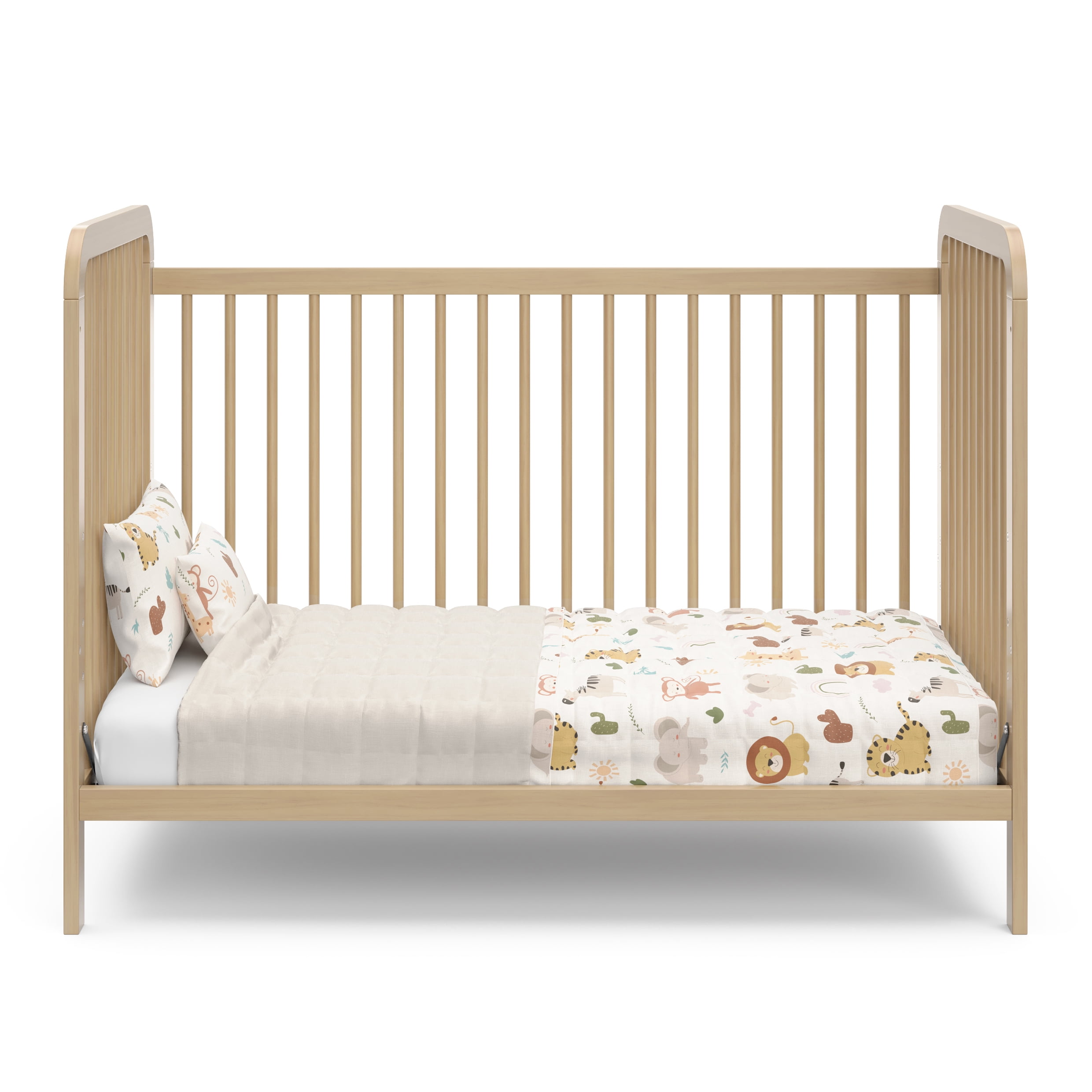 Storkcraft Pasadena 3-in-1 Convertible Baby Crib – GREENGUARD Gold Certified, 100% Solid Wood, Fits Standard Crib Mattress, Converts to Toddler Bed and Daybed, 4 Mattress Heights, Driftwood