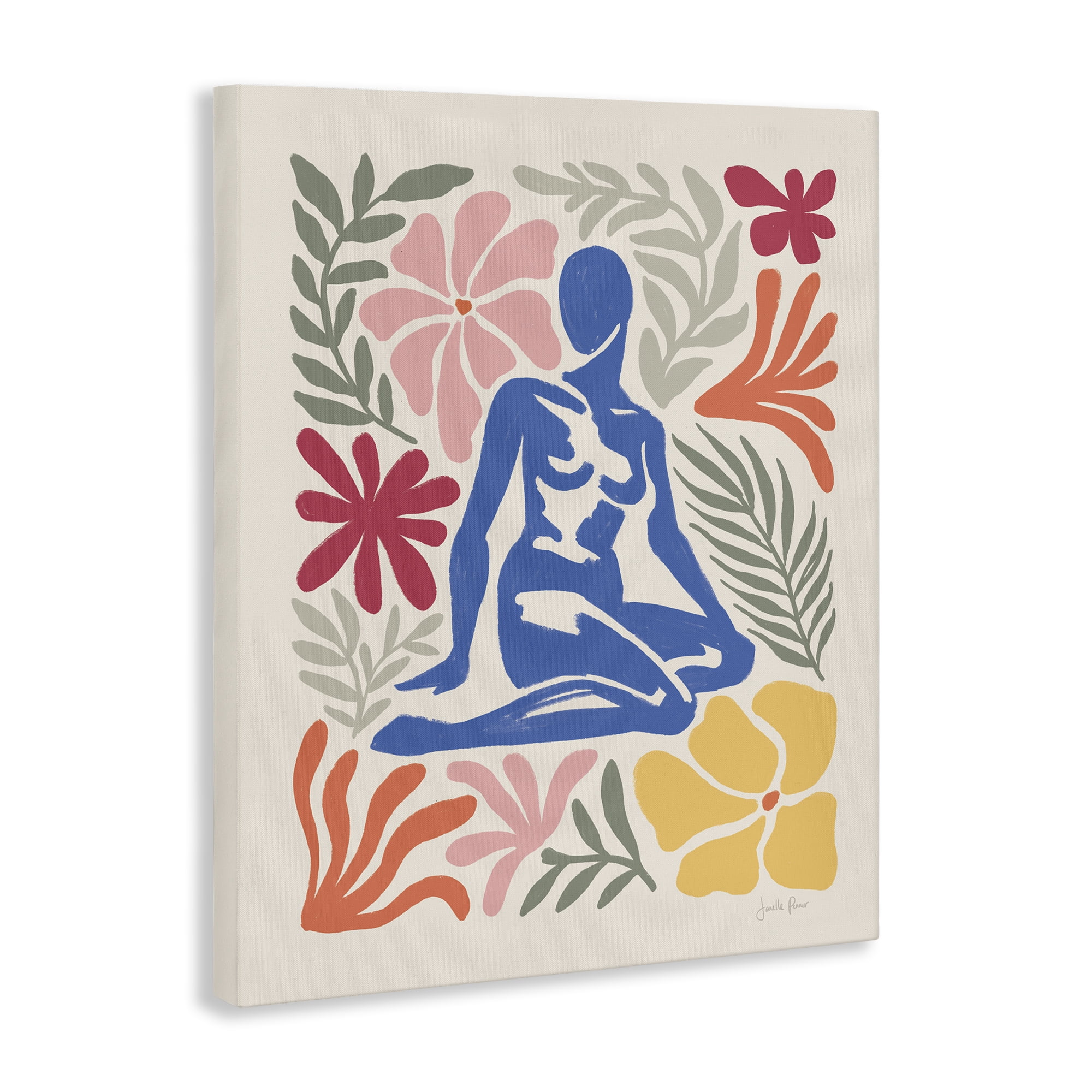 Stupell Industries Abstract Garden & Woman Novelty Painting Gallery Wrapped Canvas Art Print Wall Art, 30 x 40
